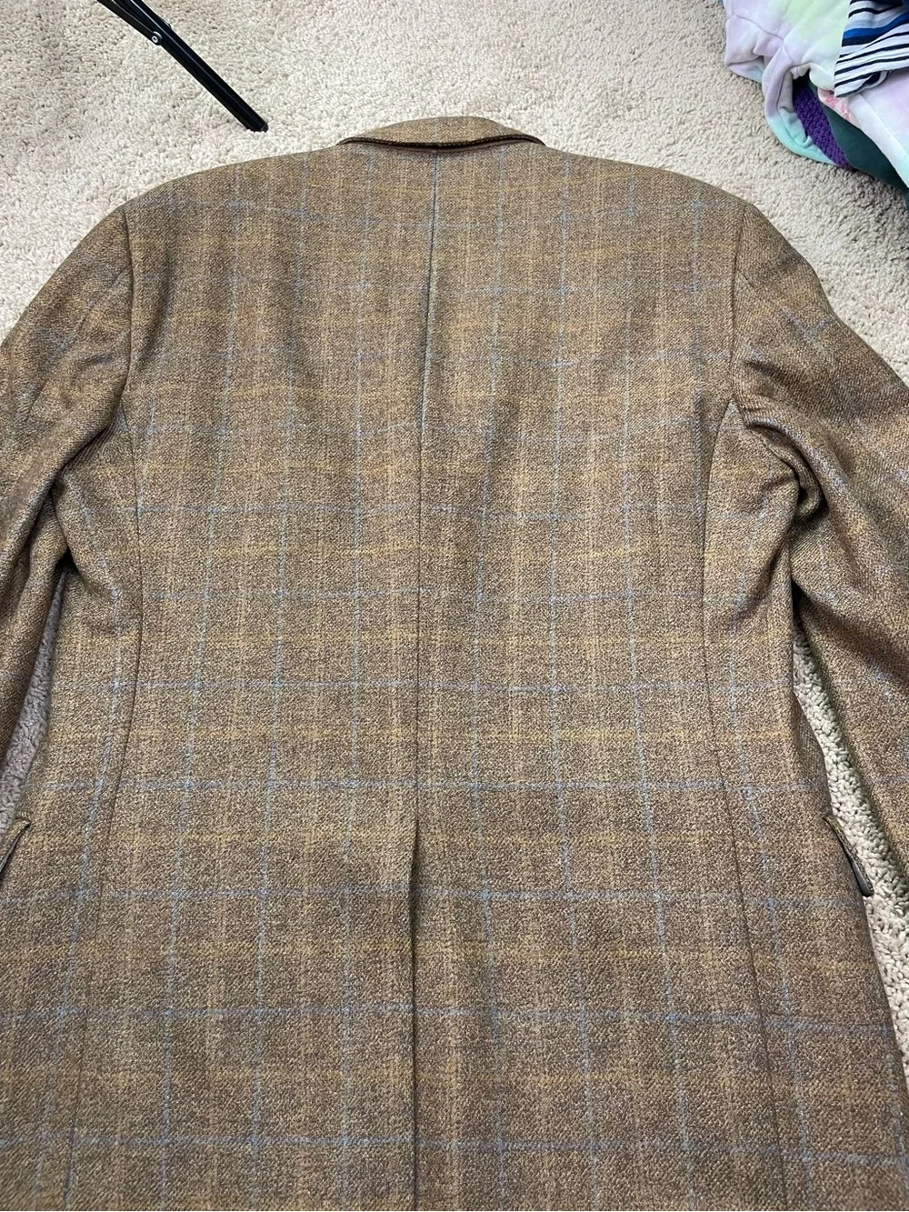 Hickey Freeman Brown Plaid Wool Sport Coat